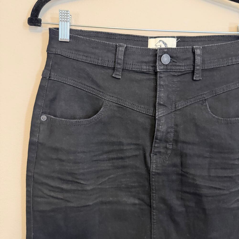Jordache Vintage Denim Skirt Size 28 Black Casual Dark Wash - Picture 3 of 6